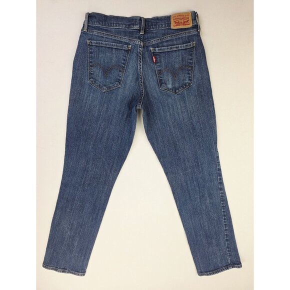 Levi's 27X29 Size 4S Womens 505 Straight Blue Denim 5 Pocket Logo Tag Jeans - Picture 1 of 14